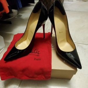 Louboutin pigalle 100mm 39 black patent leather